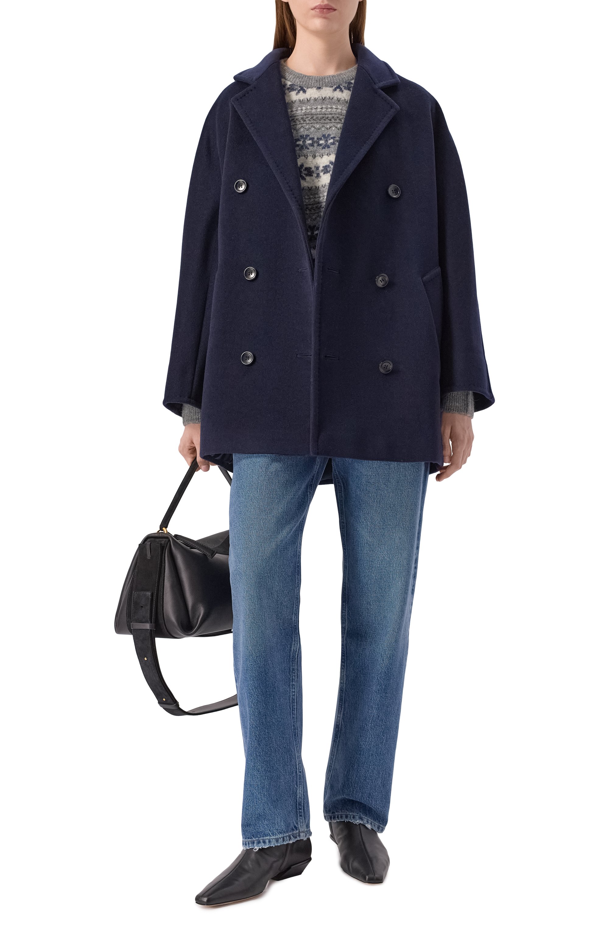 Пальто из шерсти и кашемира MAX MARA синего цвета по цене 237500 руб., арт. REBUS, фото 2 Пальто из шерсти и кашемира MAX MARA, арт. REBUS, фото 2