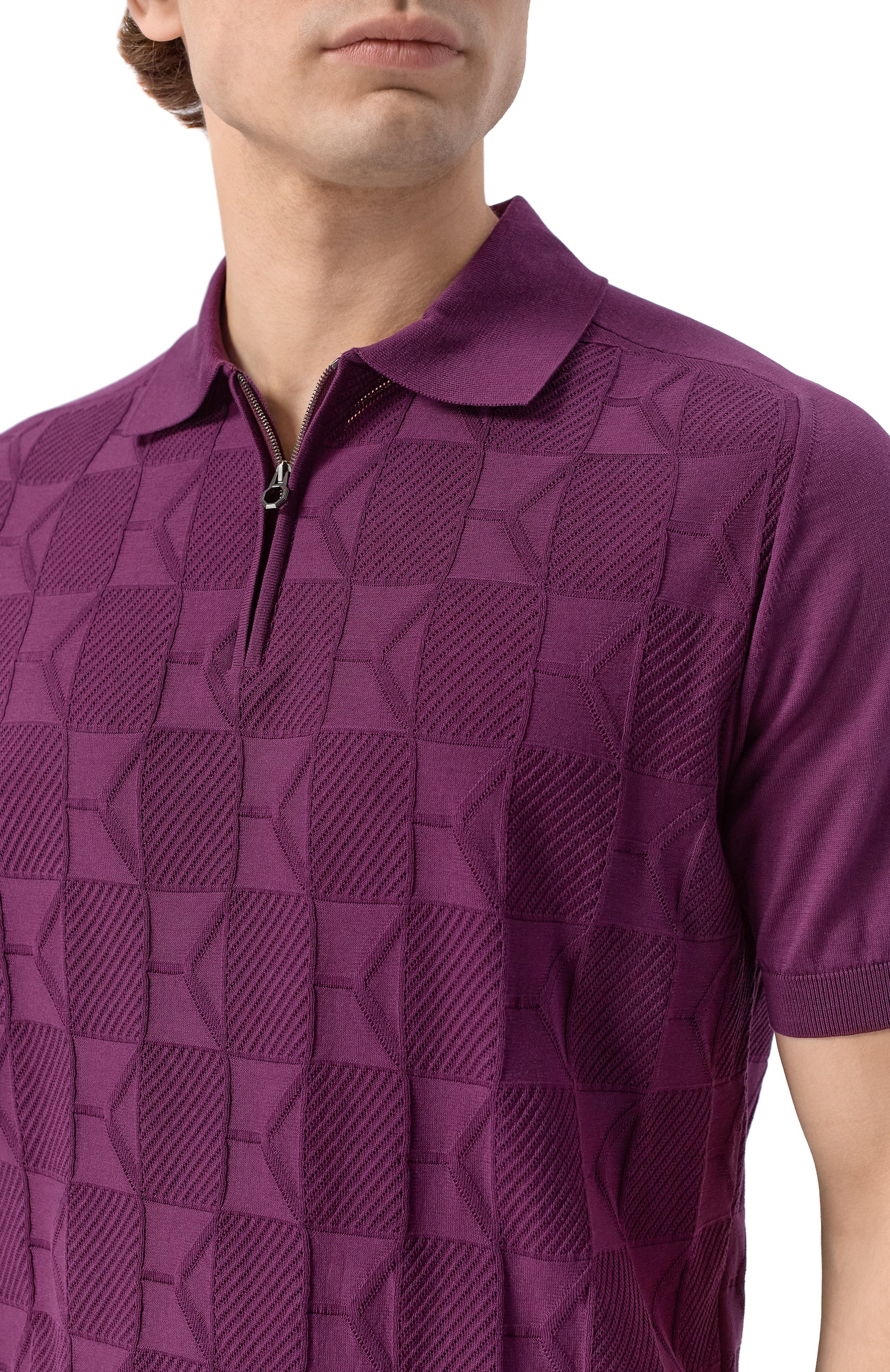 Хлопковое поло STEFANO RICCI фиолетового цвета по цене 110000 руб., арт. K818111P31/F26277, фото 5 Хлопковое поло STEFANO RICCI, арт. K818111P31/F26277, фото 5