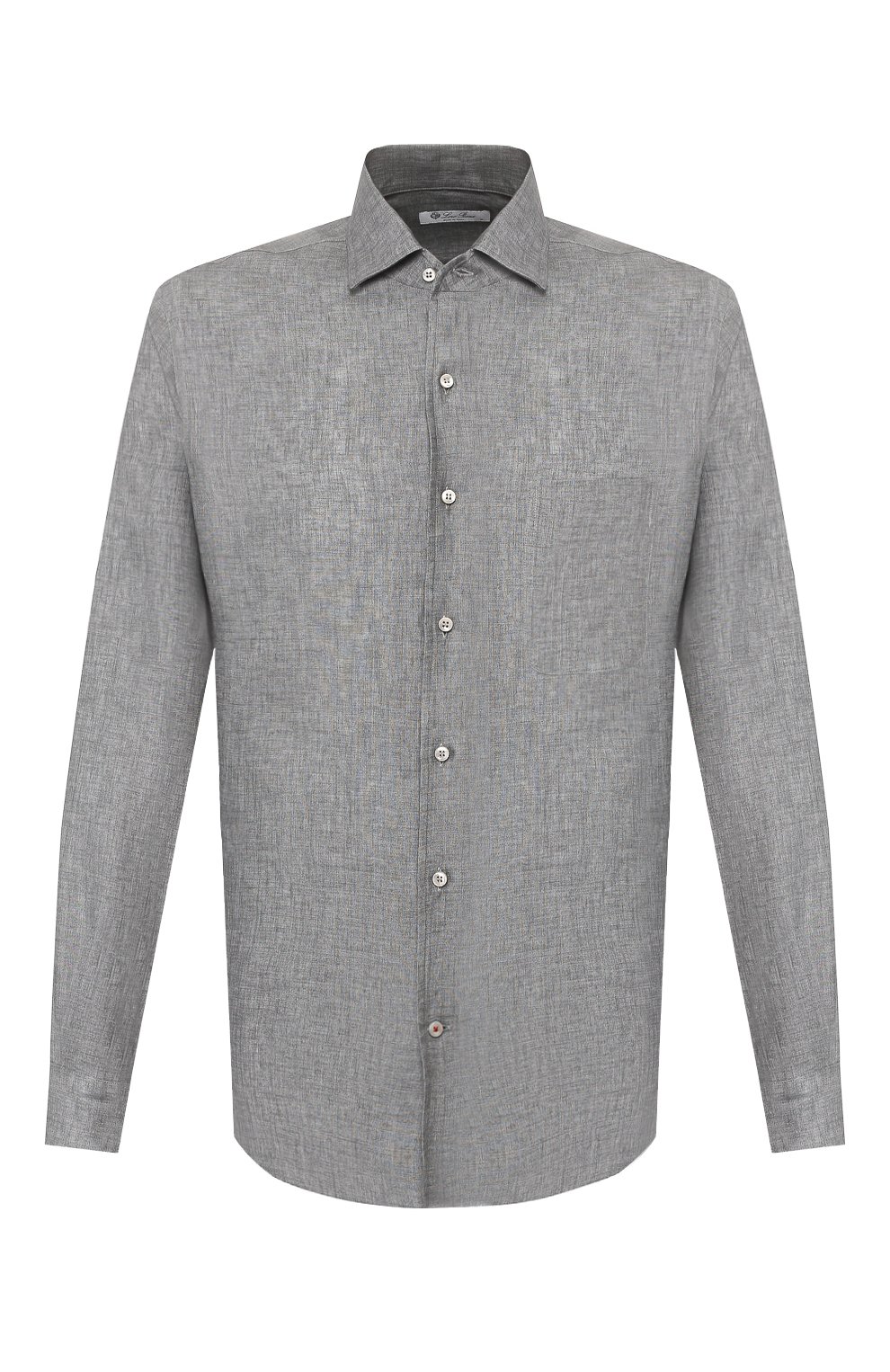 Льняная рубашка LORO PIANA серого цвета по цене 47500 руб., арт. FAF2545, фото 1 Льняная рубашка LORO PIANA, арт. FAF2545, фото 1