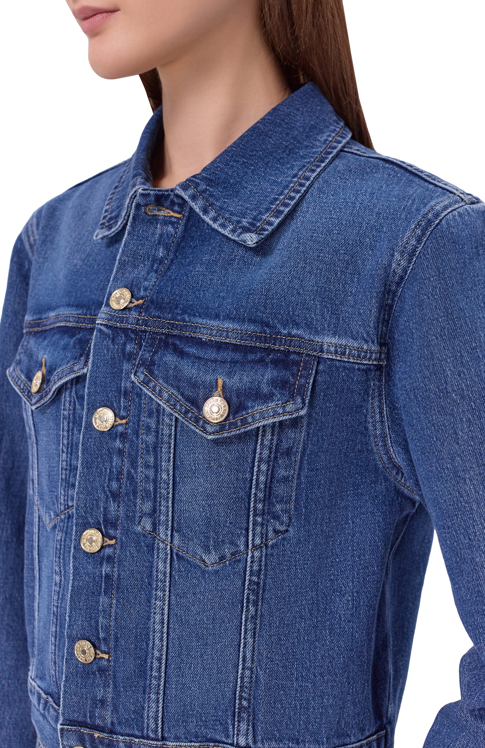 Джинсовая куртка 7 FOR ALL MANKIND синего цвета по цене 38100 руб., арт. 7UCY0C10-3NL, фото 5 Джинсовая куртка 7 FOR ALL MANKIND, арт. 7UCY0C10-3NL, фото 5