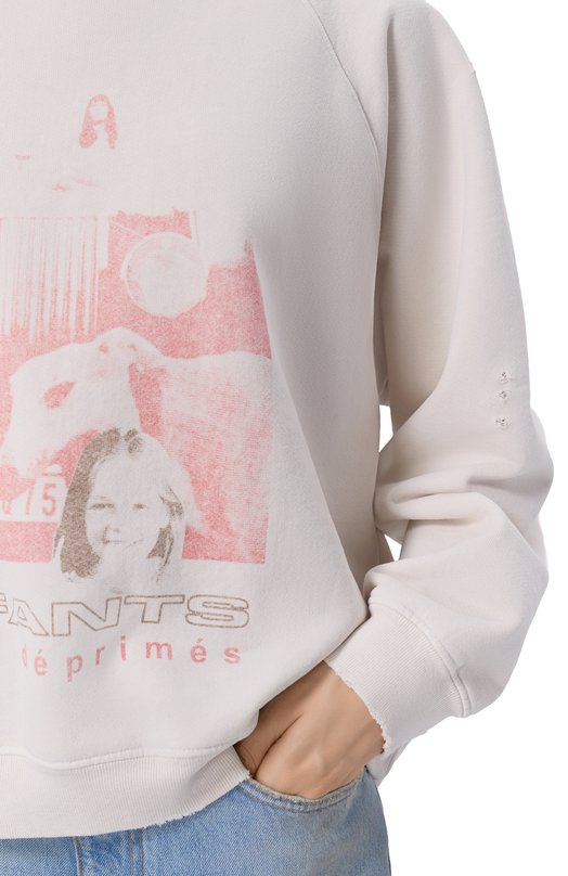 Хлопковый свитшот Enfants Riches Deprimes 020-499/C0TT0N Кремовый  020-499/C0TT0N Фото 5