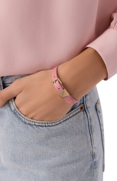 Кожаный браслет VALENTINO розового цвета по цене 38300 руб., арт. 9W2J0BD7/WCH, фото 2 Кожаный браслет VALENTINO, арт. 9W2J0BD7/WCH, фото 2