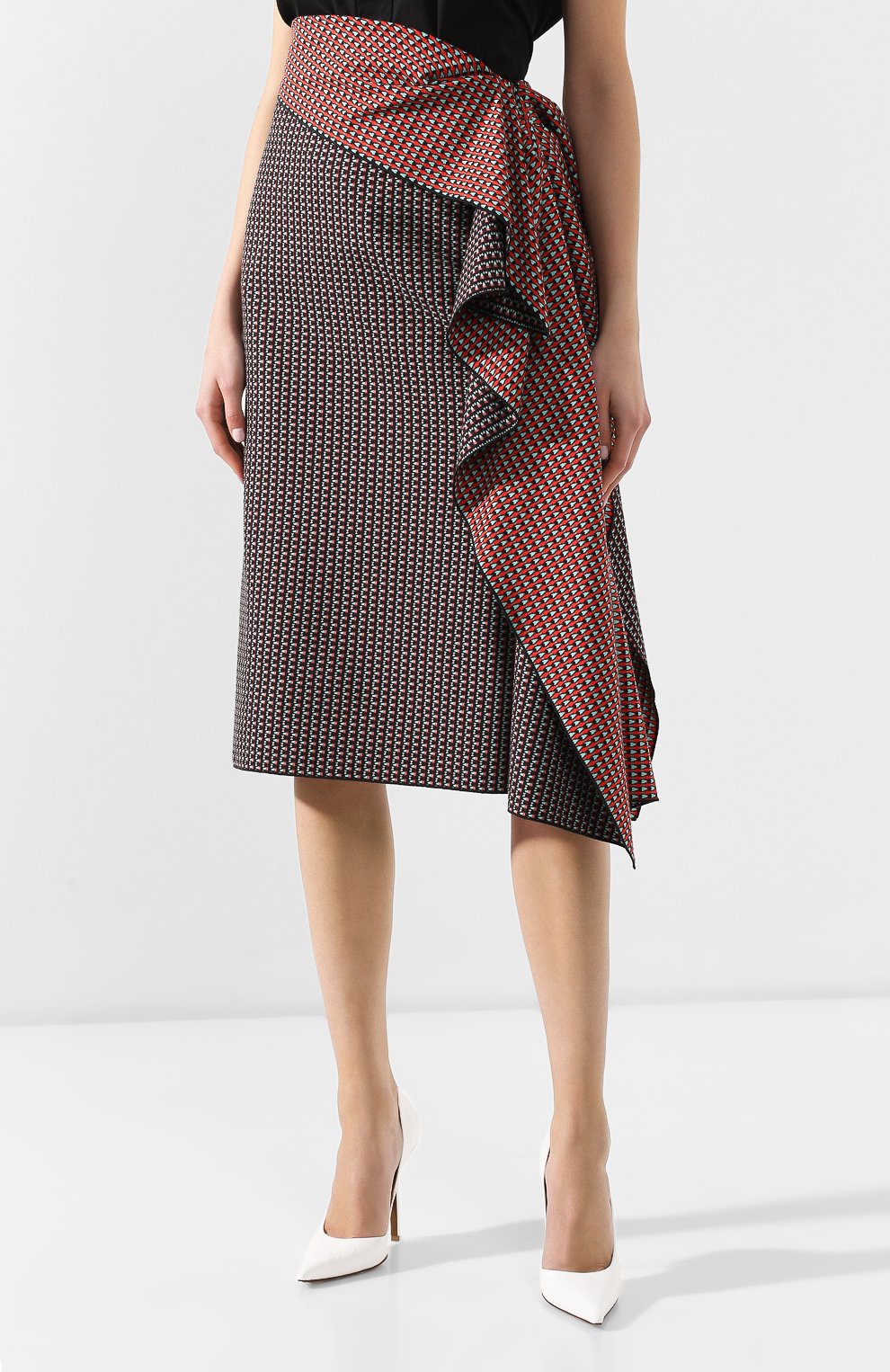 Хлопковая юбка DRIES VAN NOTEN красного цвета по цене 62400 руб., арт. 191-30858-7037, фото 3 Хлопковая юбка DRIES VAN NOTEN, арт. 191-30858-7037, фото 3