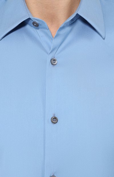 Хлопковая рубашка с воротником кент PRADA, арт. UCM608-F62-F0076, фото 5