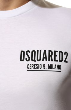 Мужская хлопковая футболка DSQUARED2 белого цвета, арт. S71GD1116/S23009 | Фото 5 (Рукава: Короткие; Длина (для топов): Стандартные; Принт: С принтом; Материал сплава: Проставлено; Материал внешний: Хлопок; Стили: Спорт-шик; Женское Кросс-КТ: Футболка-одежда; Драгоценные камни: Проставлено; Размерность: Маломерит)