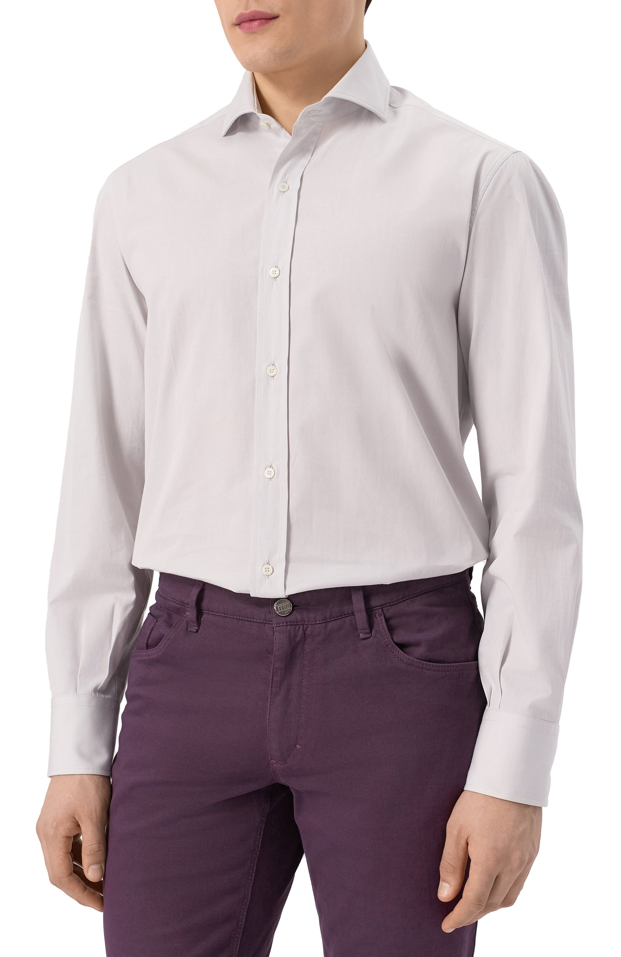 Хлопковая сорочка BRUNELLO CUCINELLI, арт. MW6940028, фото 3