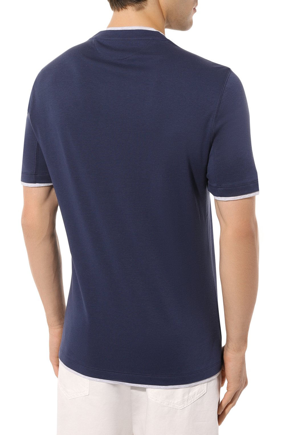 Футболка из хлопка и шелка BRUNELLO CUCINELLI, арт. MTS877427, фото 4