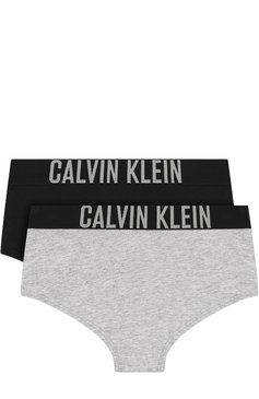 Детские комплект из двух трусов с логотипом бренда CALVIN KLEIN серого цвета, арт. G80G800151/4-7 | Фото 2 (Статус проверки: Проверена категория, Проверено; Материал внешний: Хлопок; Девочки Кросс-КТ: Комплект-�белье; Рукава: Короткие; Материал сплава: Проставлено, Проверено; Драгоценные камни: Проставлено)