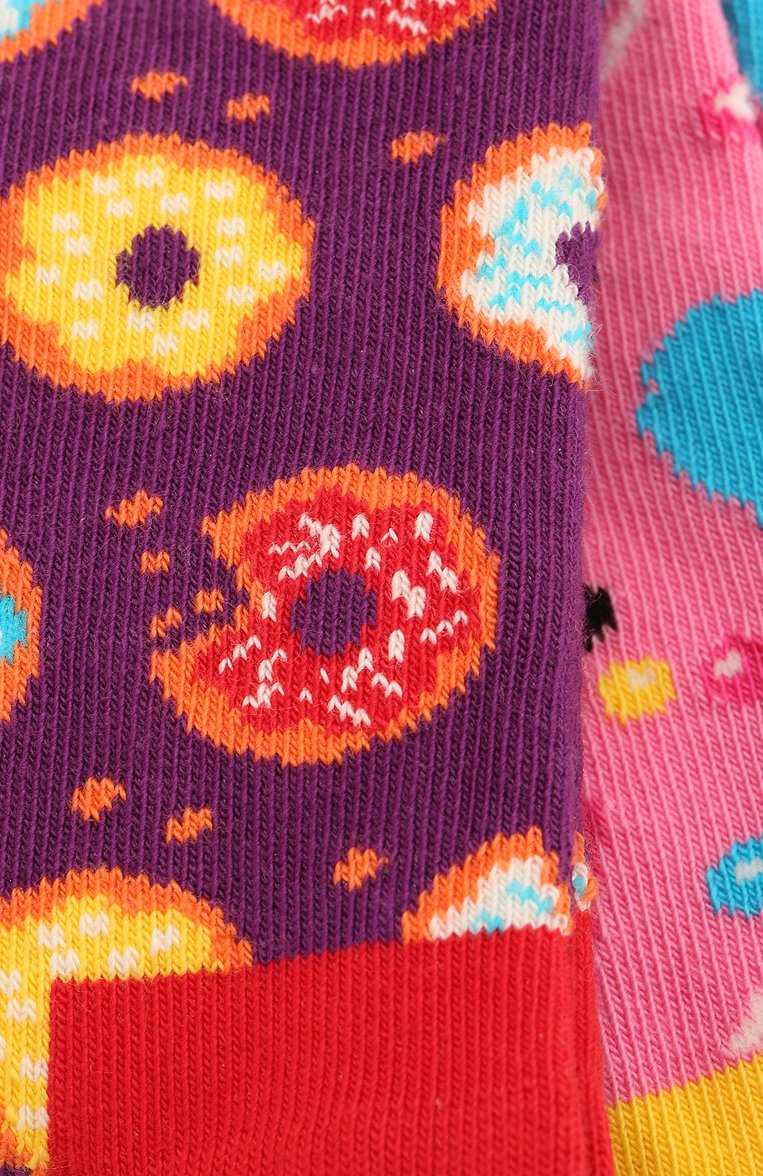 Детские комплект из 2 пар носков HAPPY SOCKS разноцветного цвета, арт. KDON02 | Фото 2 (Материал: Хлопок, Текстил�ь; Нос: Не проставлено; Материал сплава: Проставлено)
