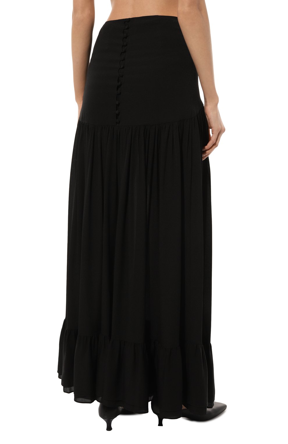 Шелковая юбка JACOB LEE черного цвета по цене 151500 руб., арт. WSS018SS24B, фото 4 Шелковая юбка JACOB LEE, арт. WSS018SS24B, фото 4