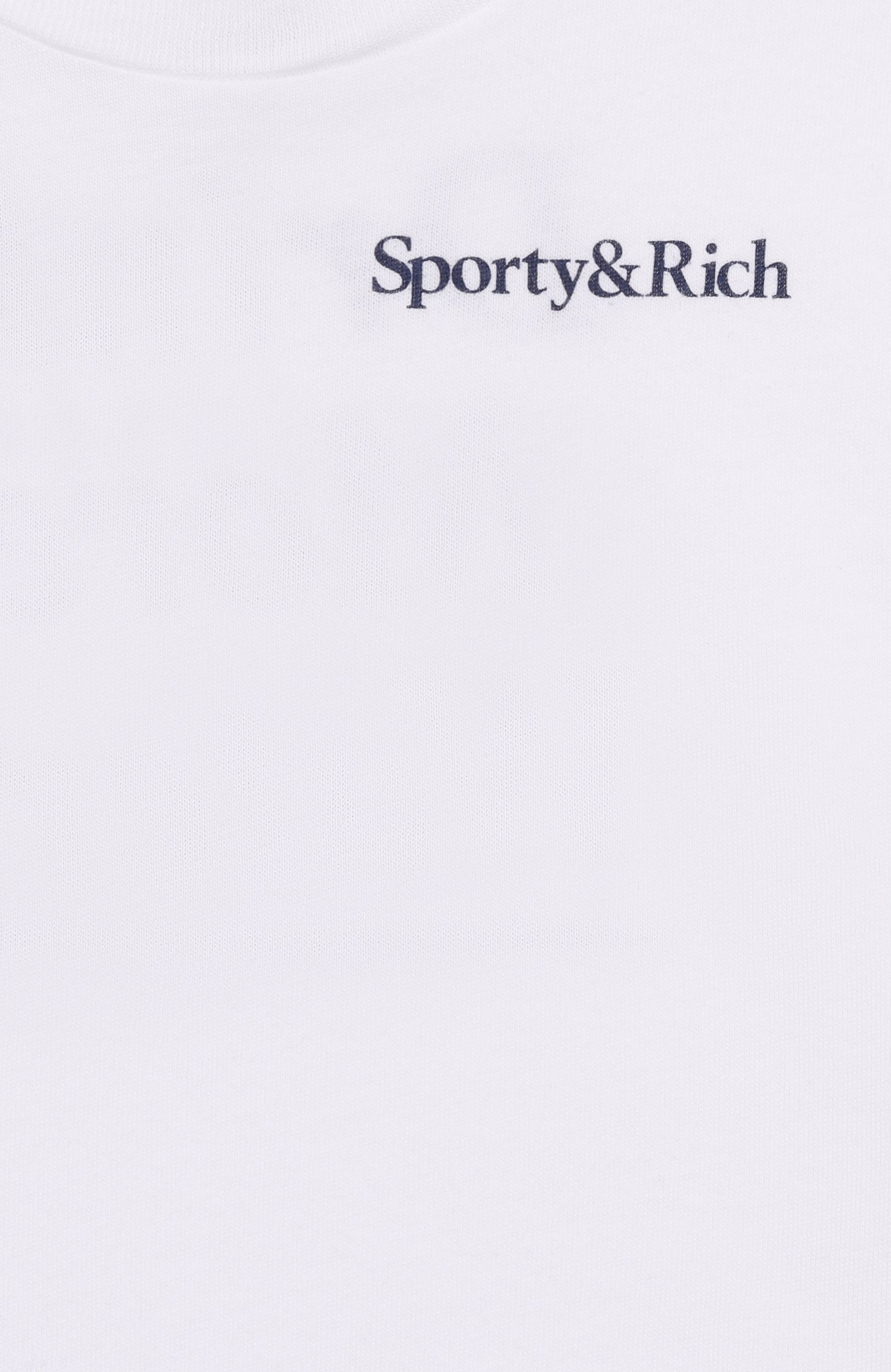 Хлопковая футболка SPORTY AND RICH белого цвета по цене 7865 руб., арт. T0048712300WH01_001, фото 3 Хлопковая футболка SPORTY AND RICH, арт. T0048712300WH01_001, фото 3