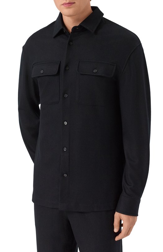 Шерстяная рубашка 12 STOREEZ 134098 Чёрный  134098 Фото 3