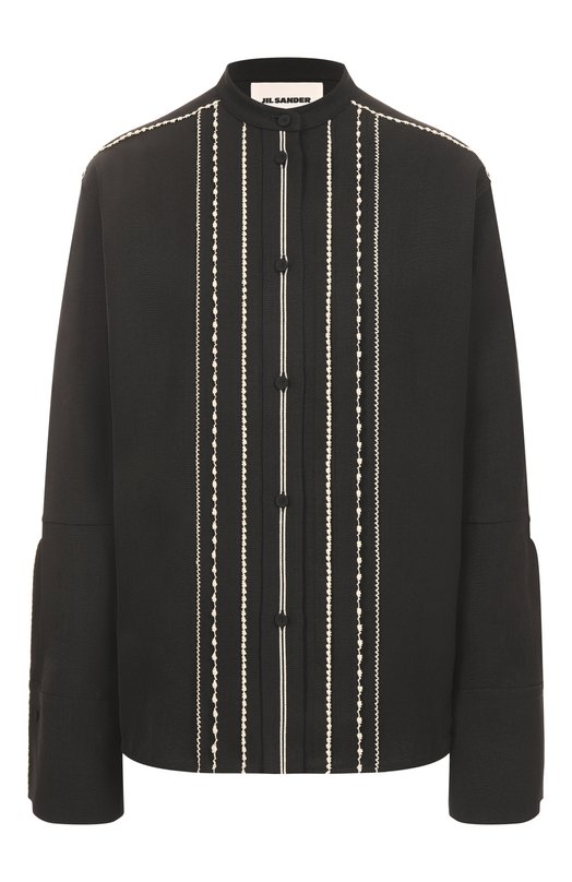 Рубашка из вискозы и шелка Jil Sander J02DL0231-J65005 Чёрный J02DL0231-J65005