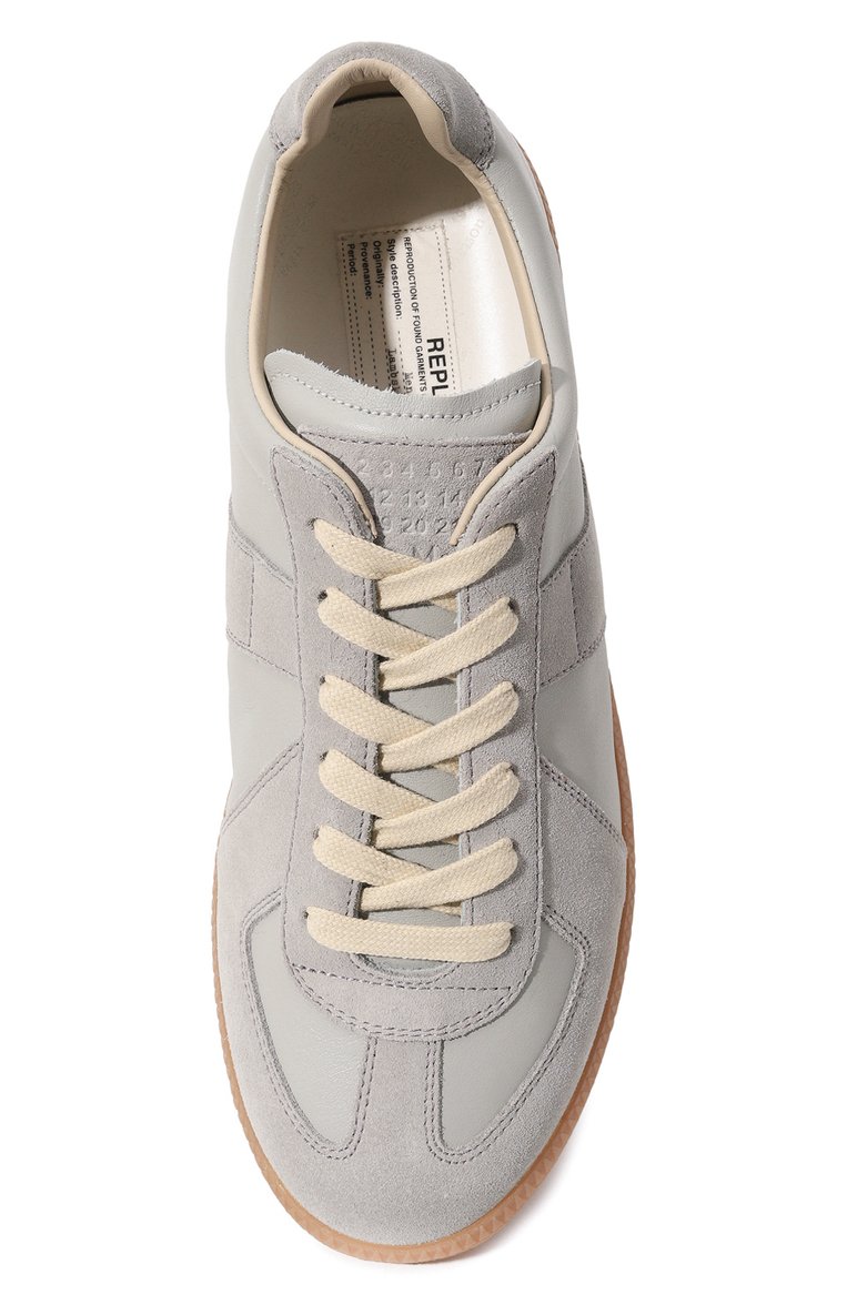Женские кожаные кеды replica MAISON MARGIELA светло-серого цвета, арт. S58WS0109/P1895 | Фото 6 (Подошва: Платформа; Стили: Кэжуэл; Материал внутренний: Текстиль; Материал внешний: Натуральная кожа; Кросс-КТ: Низкие)