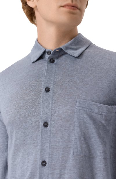Льняная рубашка GIORGIO ARMANI голубого цвета по цене 113000 руб., арт. GM004109/TE11335, фото 5 Льняная рубашка GIORGIO ARMANI, арт. GM004109/TE11335, фото 5