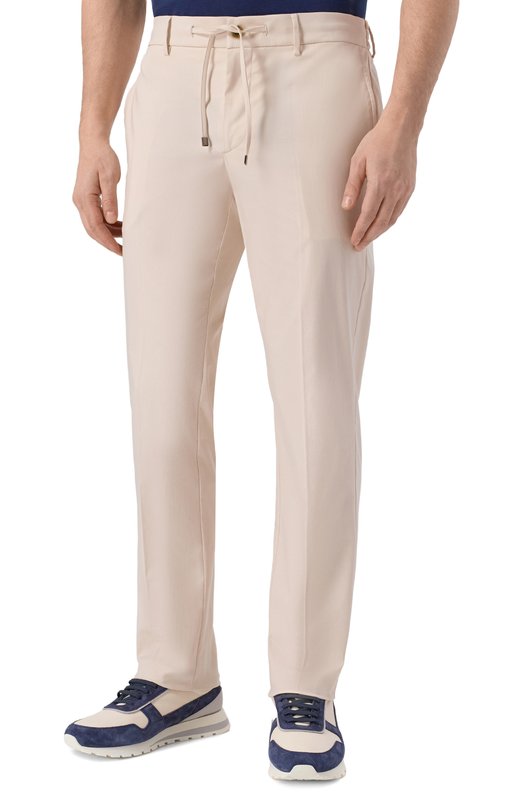 Хлопковые брюки Berwich SPIAGGIA 20/TECH01 Кремовый  SPIAGGIA 20/TECH01 Фото 3