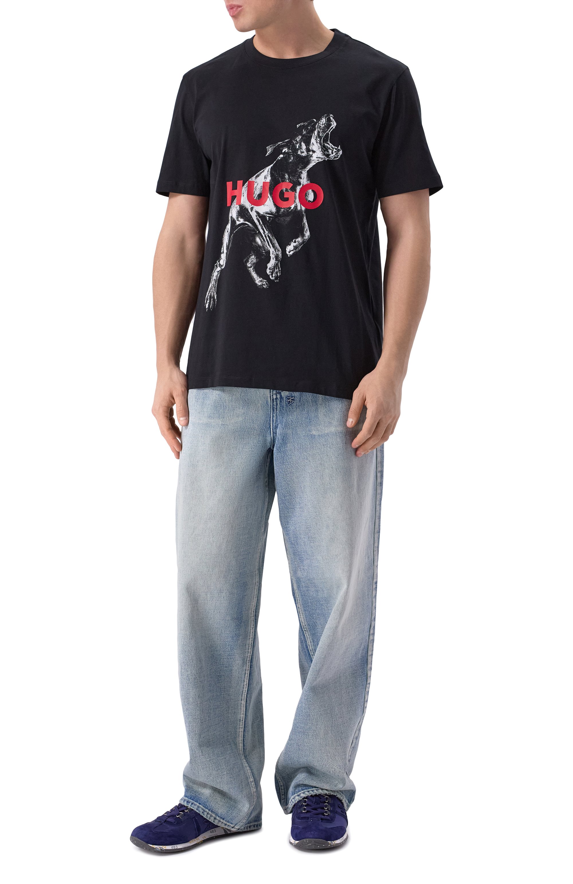 Хлопковая футболка HUGO, арт. 50530607, фото 2