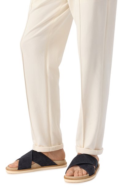 Замшевые шлепанцы cross-over BRUNELLO CUCINELLI, арт. MZUSILY327, фото 3