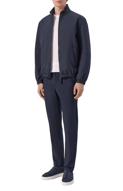 Брюки TRUSSARDI темно-синего цвета по цене 29300 руб., арт. P021M000101N, фото 2 Брюки TRUSSARDI, арт. P021M000101N, фото 2