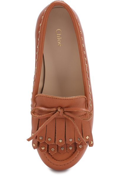 Кожаные мокасины с заклепками CHLOÉ коричневого цвета по цене 22950 руб., арт. C19082, фото 4 Кожаные мокасины с заклепками CHLOÉ, арт. C19082, фото 4