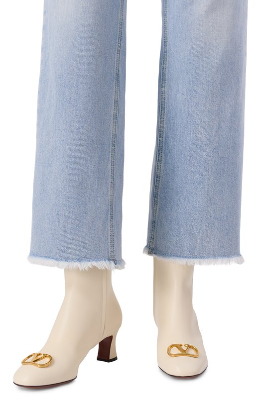 Кожаные ботильоны VLogo Signature 55 Valentino 7W2S0ML2/DSH Кремовый  7W2S0ML2/DSH Фото 2