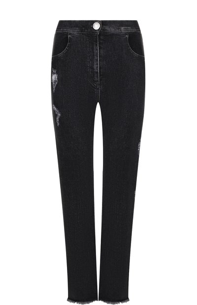 Женские джинсы с потертостями и бахромой BALMAIN, арт. 145496/148K