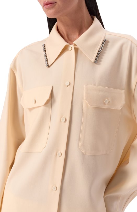 Шерстяная рубашка Jil Sander J03DL0210/J40291 Бежевый  J03DL0210/J40291 Фото 5