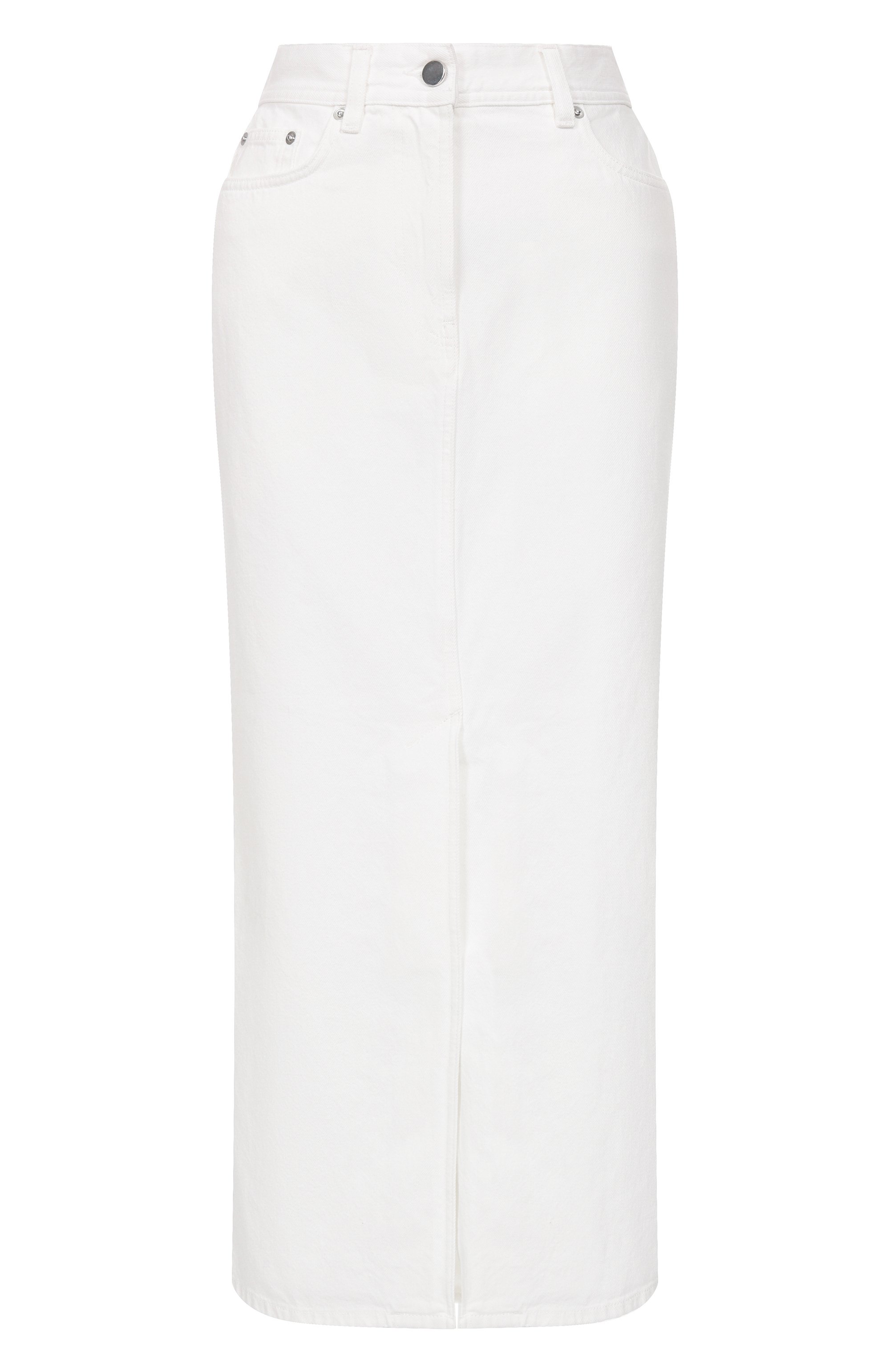 Джинсовая юбка LOULOU DE SAISON белого цвета по цене 36900 руб., арт. R0NA, фото 1 Джинсовая юбка LOULOU DE SAISON, арт. R0NA, фото 1