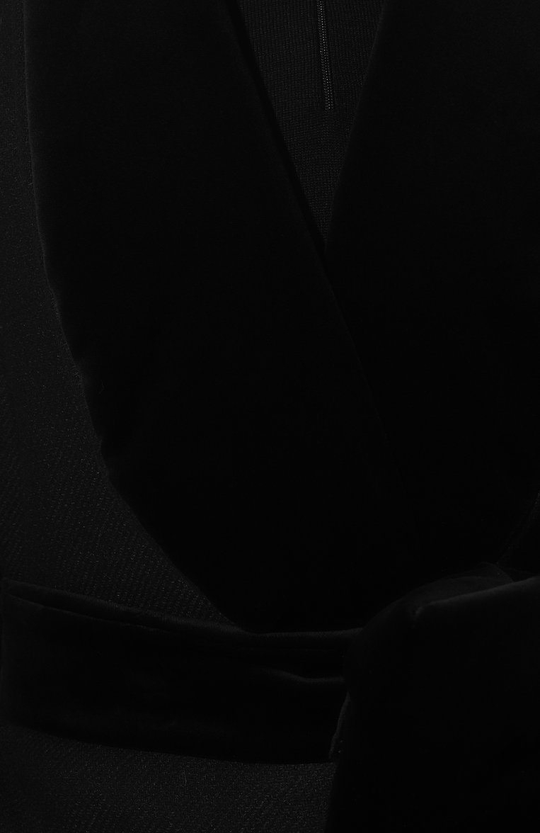Женское пальто VIVETTA черного цвета, арт. VS2CA0009-TE014 | Фото 5 (Материал внешний: Шерсть, Синтетический материал; Рукава: Длинные; Материал сплава: Проставлено; Длина (верхняя одежда): Длинные; 1-2-бортные: Однобортные; Драгоценные камни: Проставлено; Материал подклада: Вискоза; Стили: Кэжуэл)