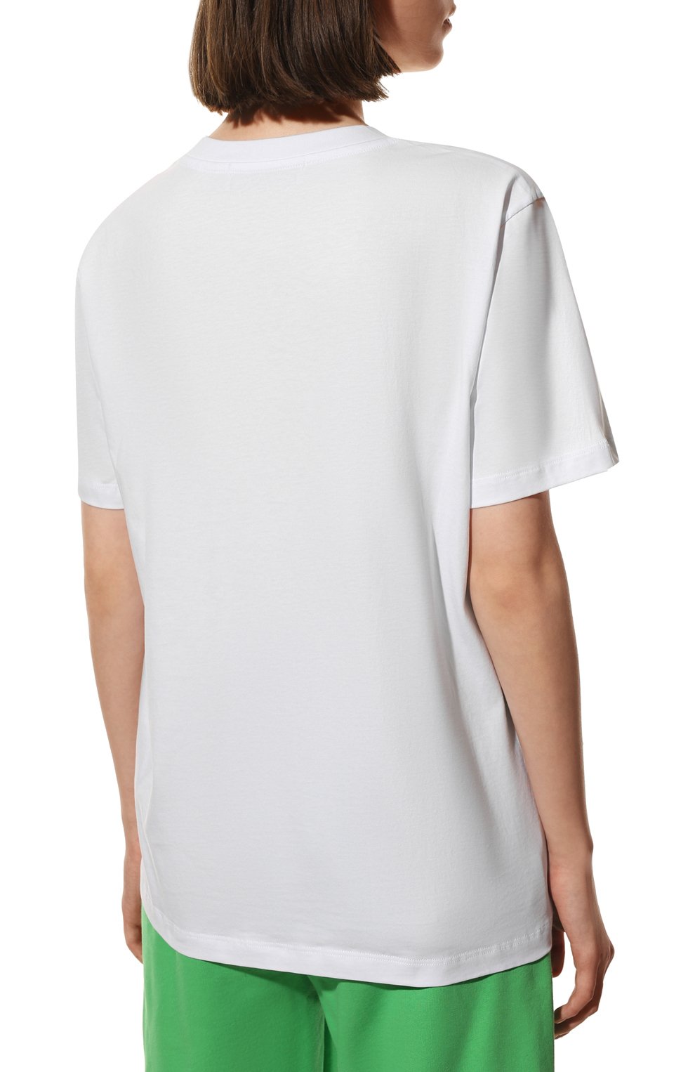 Хлопковая футболка MSGM белого цвета по цене 12800 руб., арт. 3241MDM540 227298, фото 4 Хлопковая футболка MSGM, арт. 3241MDM540 227298, фото 4
