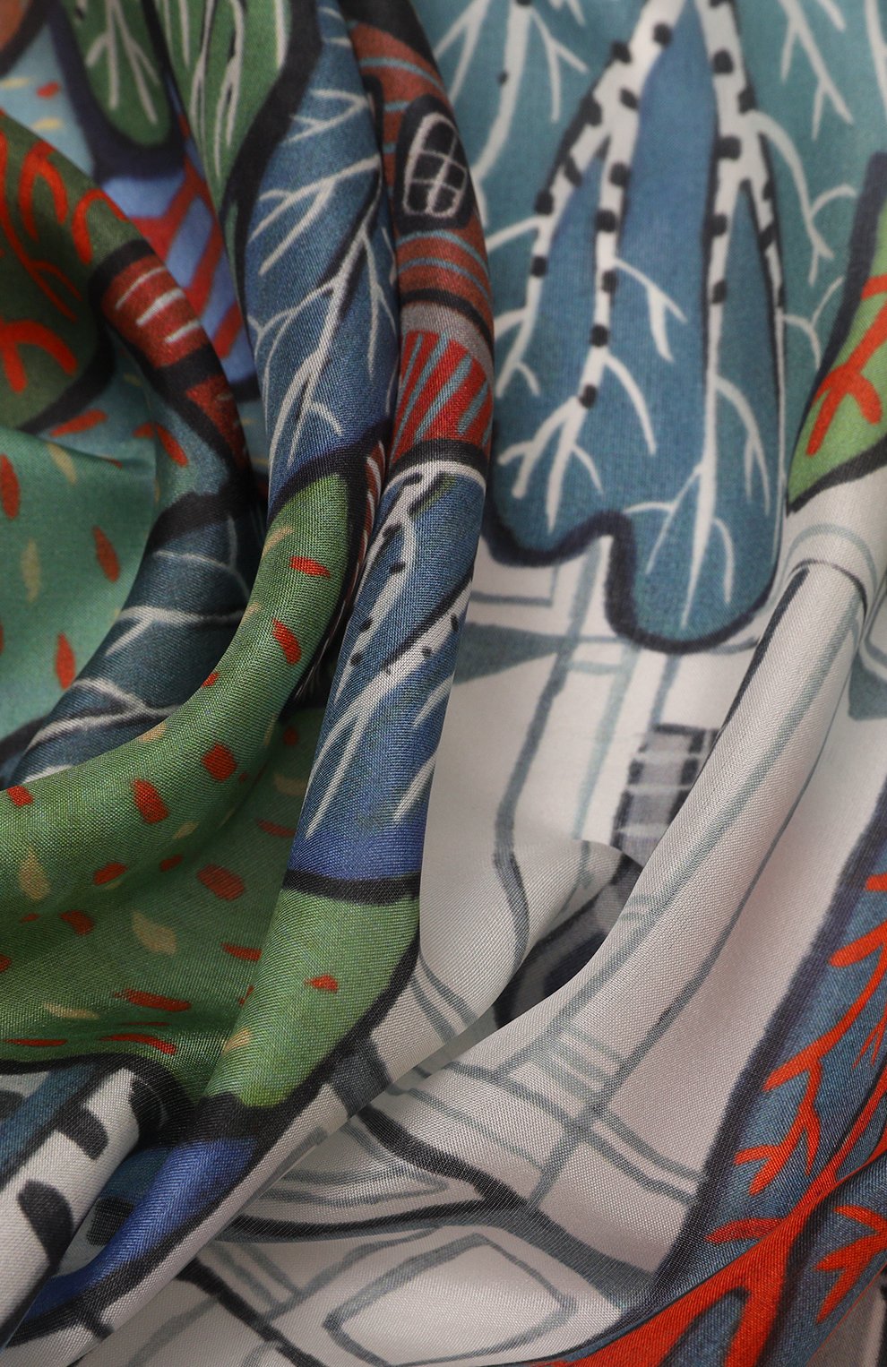 Шелковый платок плес GOURJI разноцветного цвета по цене 14990 руб., арт. T21PL7R/1, фото 3 Шелковый платок плес GOURJI, арт. T21PL7R/1, фото 3