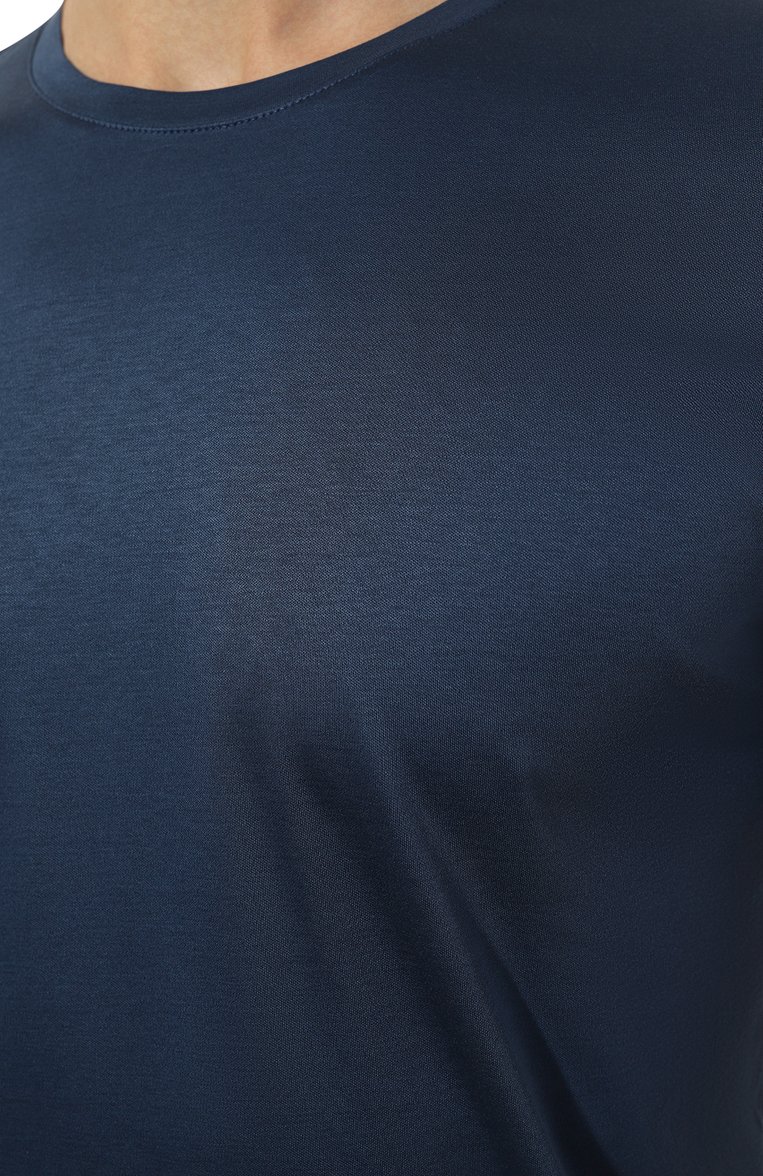 Мужская хлопковая футболка VAN LAACK синего цвета, арт. PAR0/180031 | Фото 5 (Кросс-КТ: домашняя одежда; Рукава: Короткие; Длина (для топов): Стандартные; Материал сплава: Проставлено; Материал внешний: Хлопок; Драгоценные камни: Проставлено)