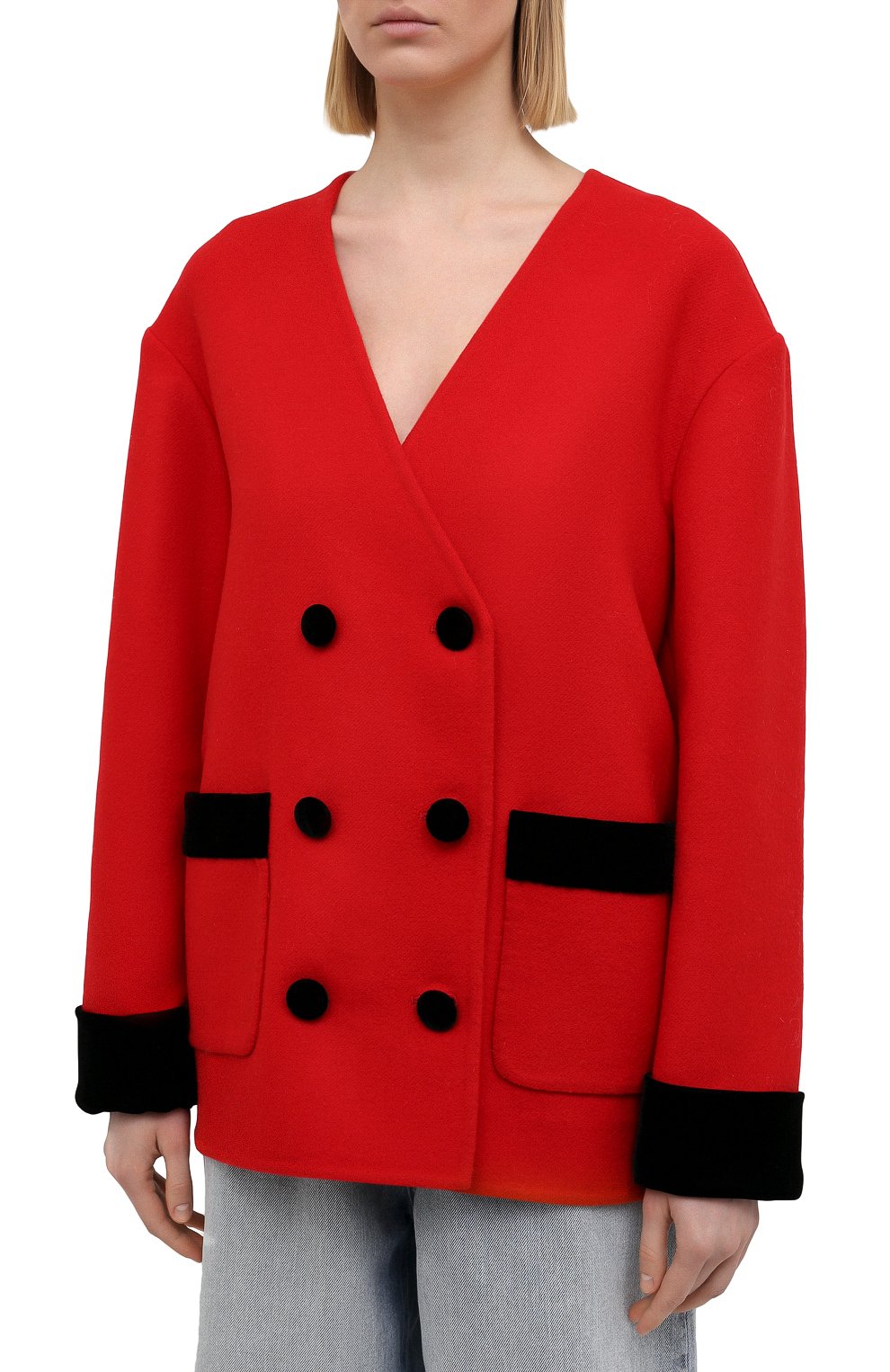 Шерстяной жакет MIU MIU красного цвета по цене 230000 руб., арт. MH1649-LC0-F0604, фото 3 Шерстяной жакет MIU MIU, арт. MH1649-LC0-F0604, фото 3