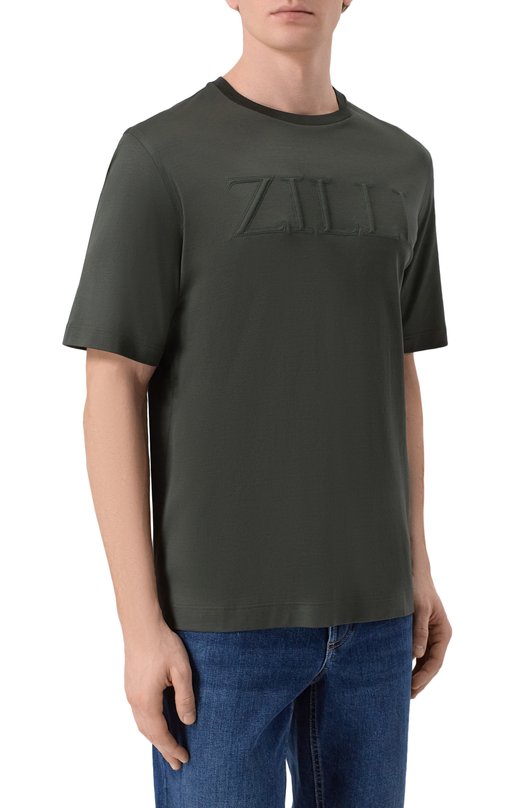 Хлопковая футболка Zilli TSR02AM0100VZL000_ Зелёный  TSR02AM0100VZL000_ Фото 3