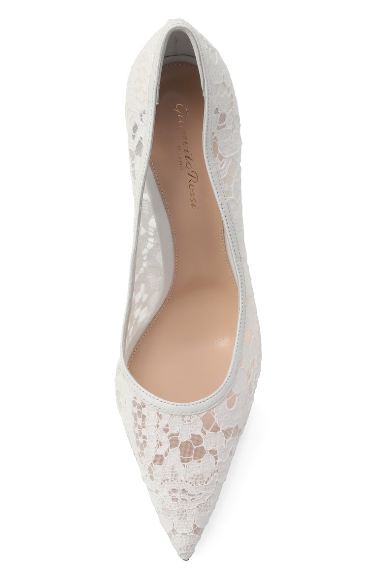 Женские текстильные туфли claudia 105 GIANVITO ROSSI белого цвета, арт. G22315.15RIC.LRMBIBB | Фото 6 (Подошва: Плоская; Каблук высота: Высокий; Материал внешний: Текстиль; Материал внутренний: Натуральная кожа; Каблук тип: Шпилька; Автоматизация состава: Проставлено; Автоматизация ТО: Проставлено)