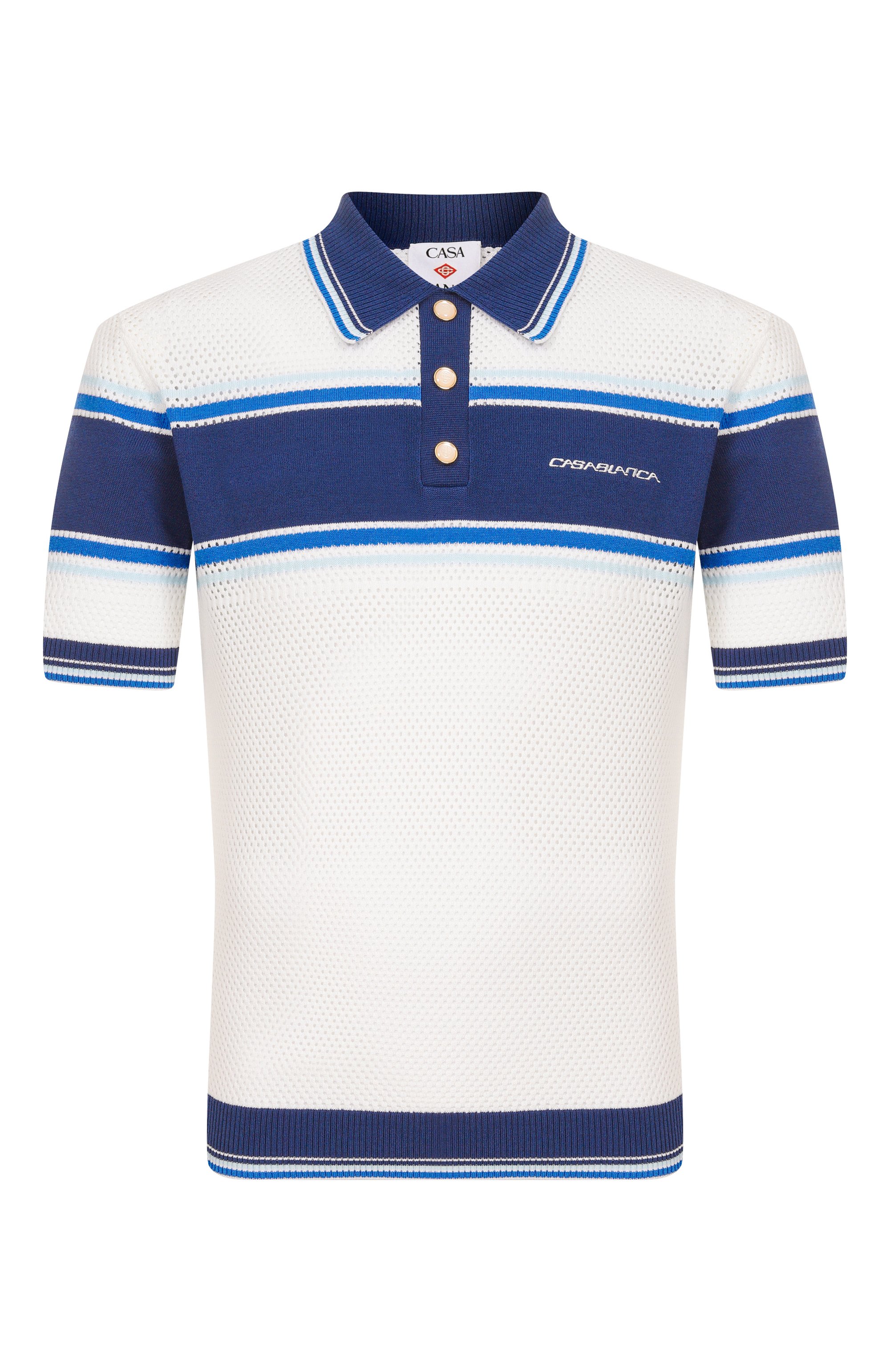 Поло из хлопка и шерсти CASABLANCA, арт. M-SS26-KW-1304-01, фото 1