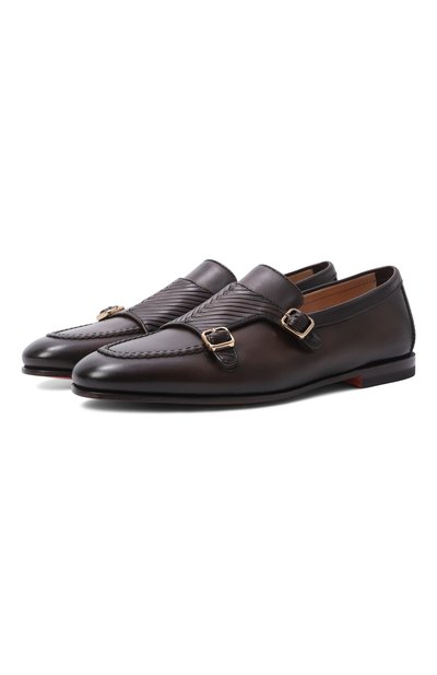 Мужские кожаные монки SANTONI, арт. MCNG19281SA4SLAS