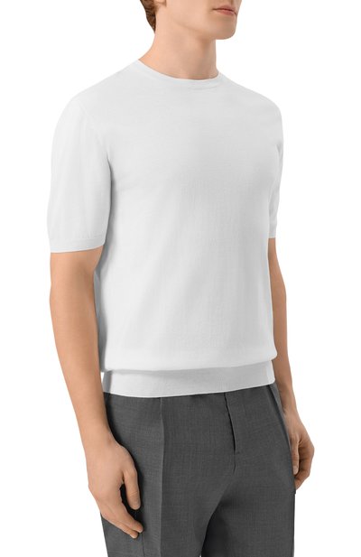 Хлопковый джемпер KITON белого цвета по цене 108000 руб., арт. UMKXX3740C, фото 3 Хлопковый джемпер KITON, арт. UMKXX3740C, фото 3