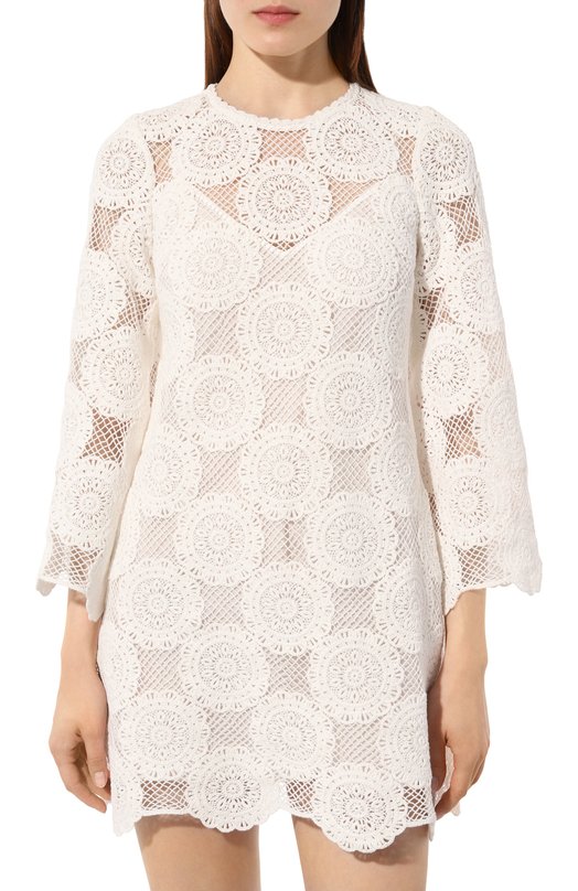 Хлопковое платье Zimmermann 8921DRS243 Белый  8921DRS243 Фото 3