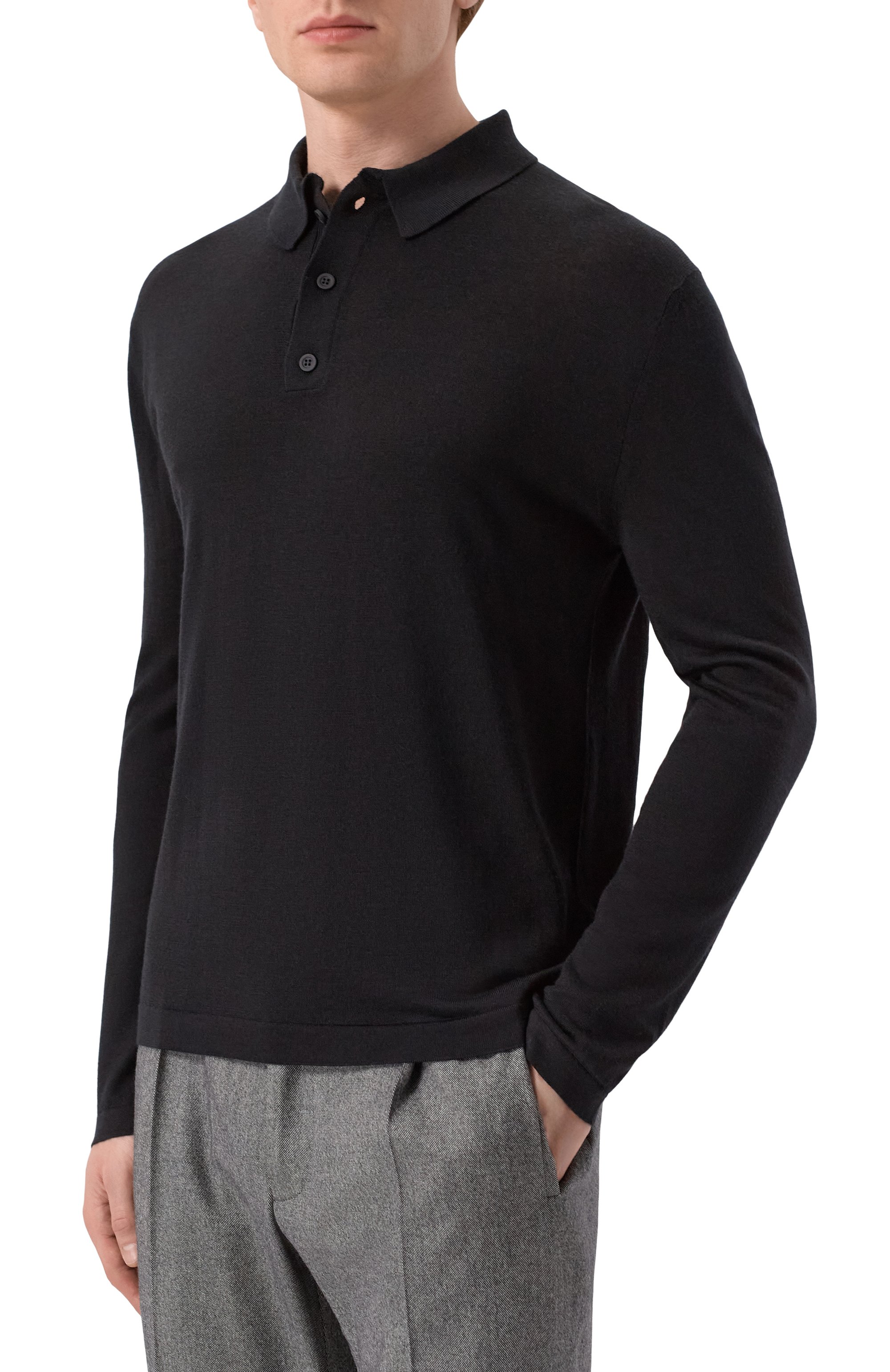 Поло из шерсти и шелка KITON, арт. UMM066704, фото 3