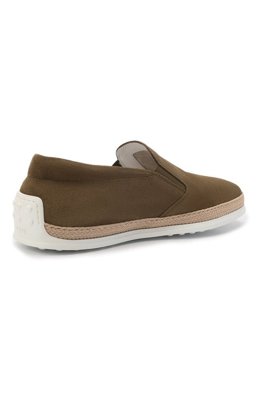 Замшевые слипоны Gomma Rafia Tod’s XXM0TV0K900RE0 Хаки  XXM0TV0K900RE0 Фото 4