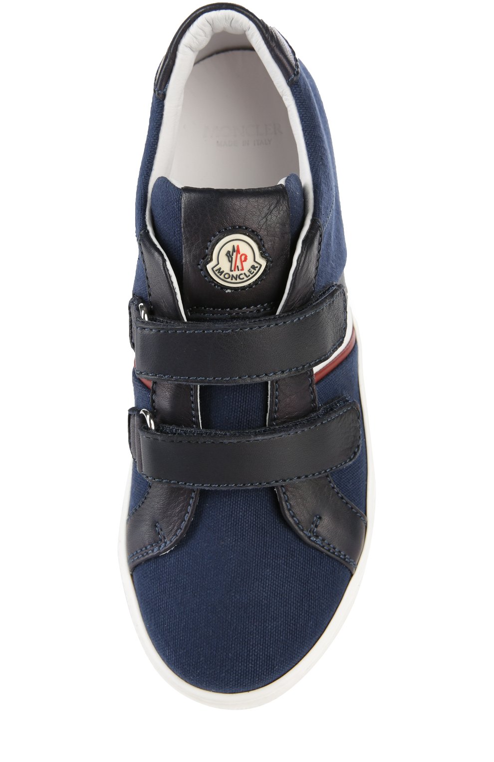 Текстильные кеды с двойной застежкой велькро MONCLER ENFANT, арт. B1-954-00416-00-07963, фото 4