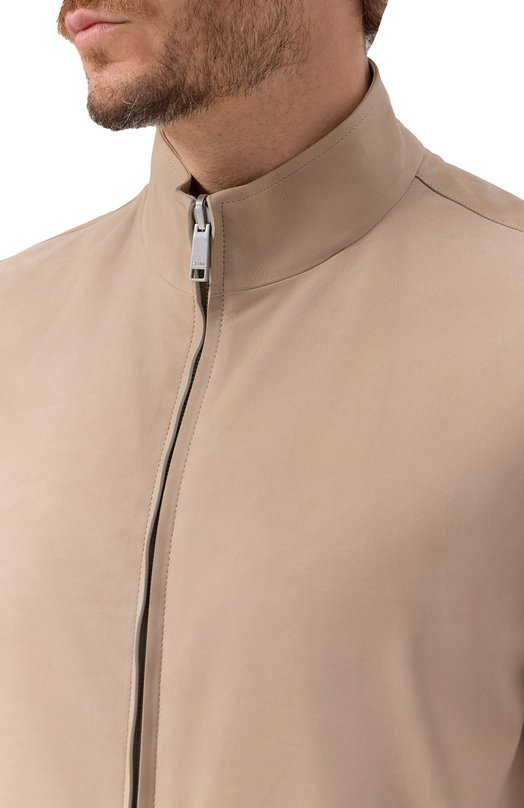 Кожаный бомбер Zegna F179T/UFPNTA9 Бежевый  F179T/UFPNTA9 Фото 5