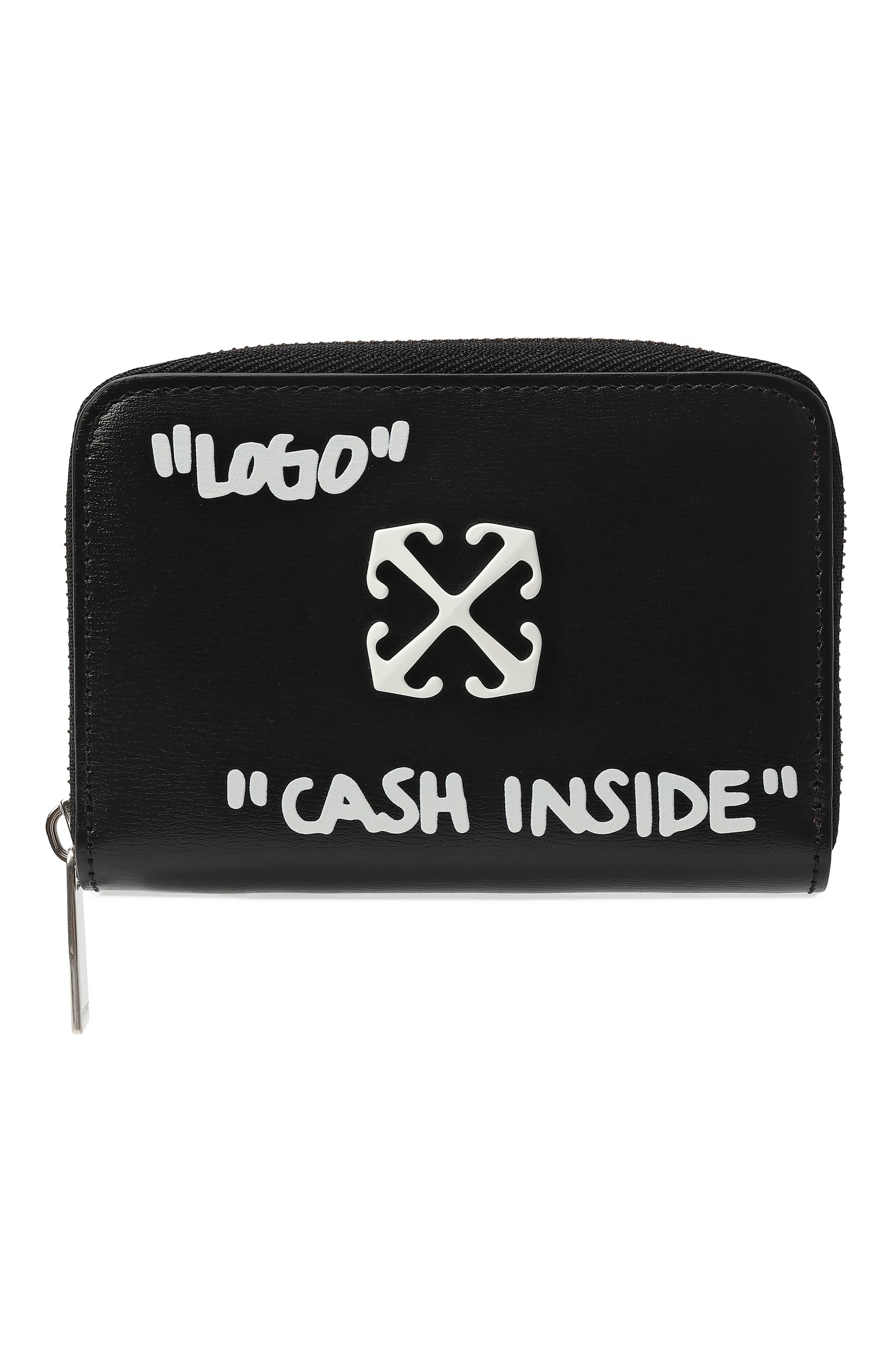 Кожаный кошелек OFF-WHITE черного цвета по цене 41400 руб., арт. 0WNK001C99LEA001, фото 1 Кожаный кошелек OFF-WHITE, арт. 0WNK001C99LEA001, фото 1