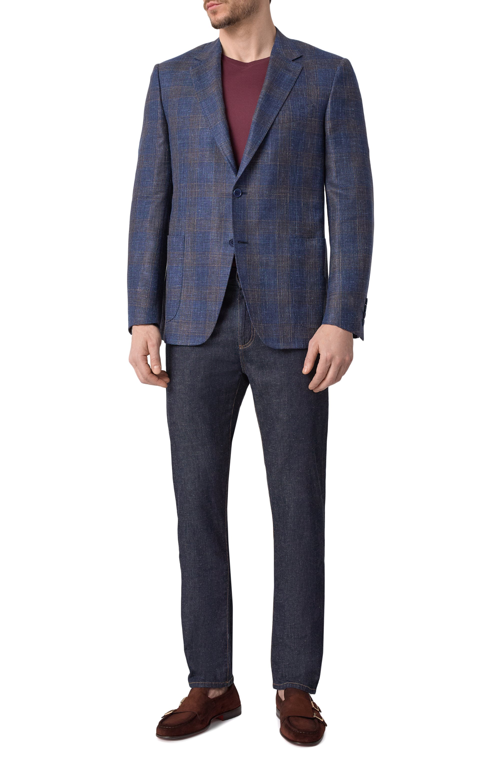 Пиджак из шерсти и шелка CANALI синего цвета по цене 263500 руб., арт. 21288-CF02007, фото 3 Пиджак из шерсти и шелка CANALI, арт. 21288-CF02007, фото 3