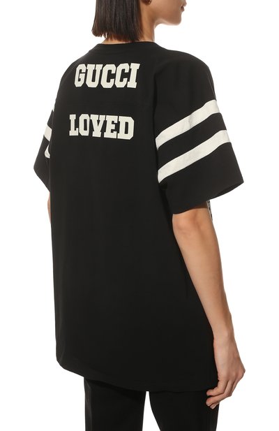 Хлопковая футболка GUCCI черного цвета по цене 64800 руб., арт. 660744/XJDKK, фото 4 Хлопковая футболка GUCCI, арт. 660744/XJDKK, фото 4