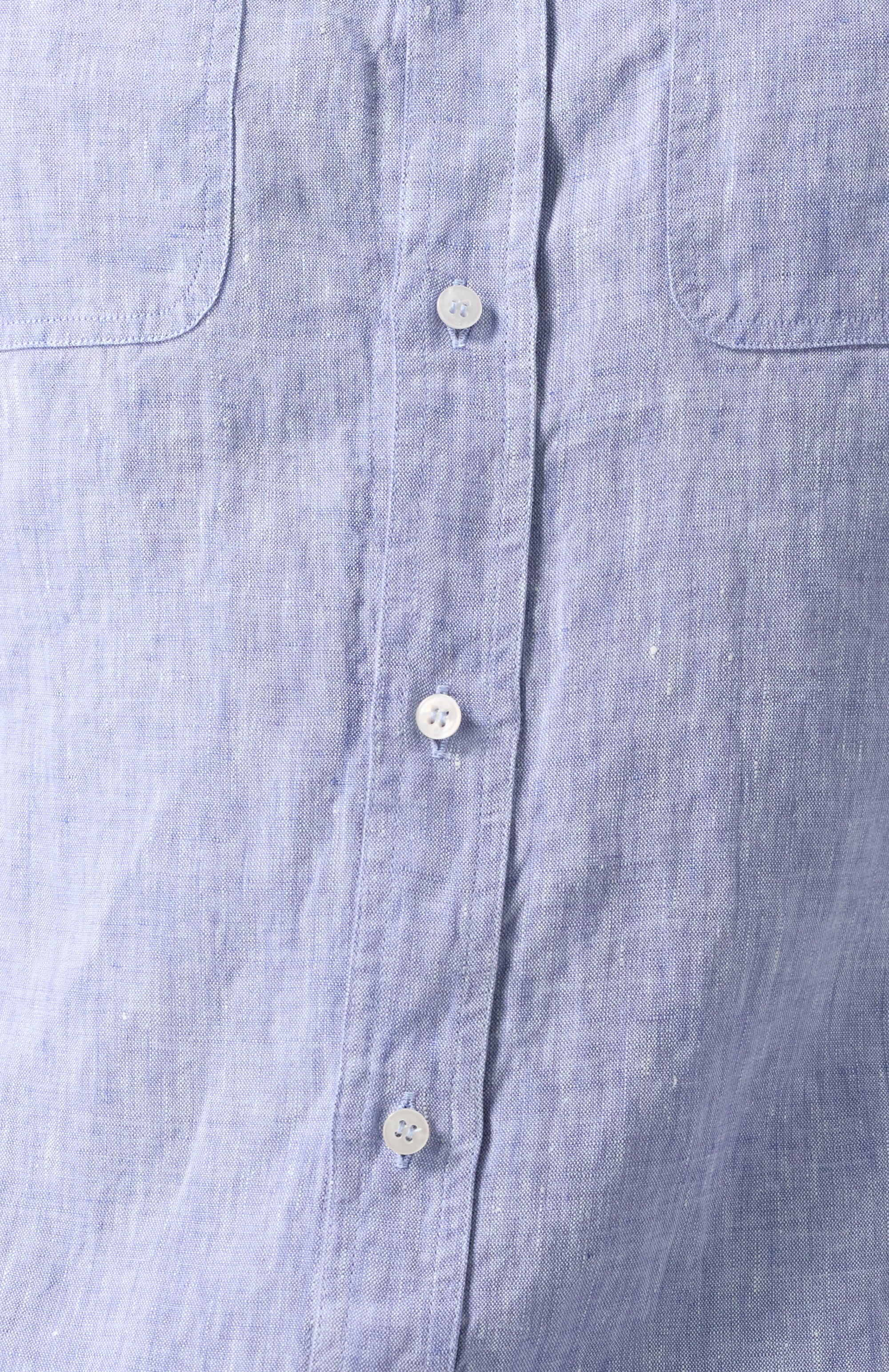 Льняная рубашка PAUL&SHARK голубого цвета по цене 43850 руб., арт. 25413252/M, фото 5 Льняная рубашка PAUL&SHARK, арт. 25413252/M, фото 5