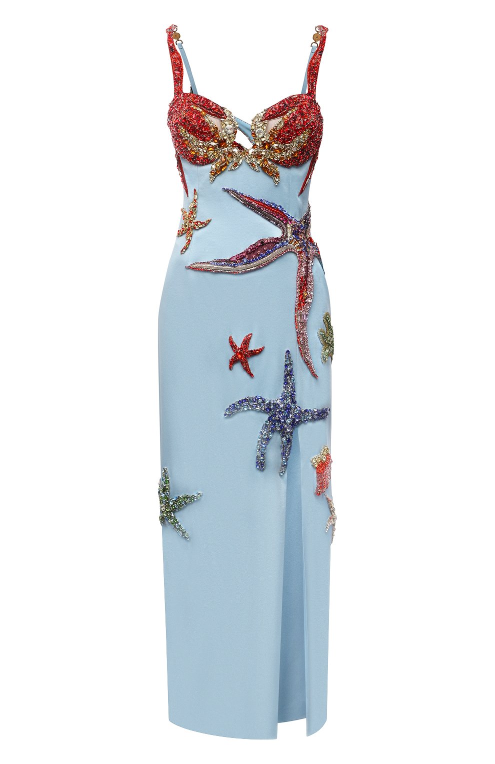 Платье VERSACE голубого цвета по цене 1875000 руб., арт. A89081/A224536, фото 1 Платье VERSACE, арт. A89081/A224536, фото 1