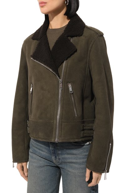 Дубленка из овчины YVES SALOMON хаки цвета по цене 239500 руб., арт. 25WYV60255MSCP, фото 3 Дубленка из овчины YVES SALOMON, арт. 25WYV60255MSCP, фото 3