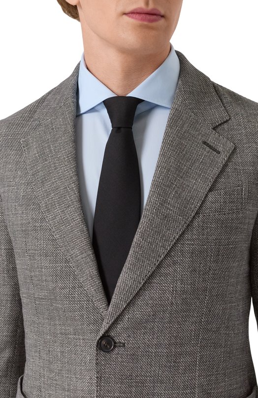 Шерстяной галстук Kiton UCRVKPK0127021 Чёрный  UCRVKPK0127021 Фото 2